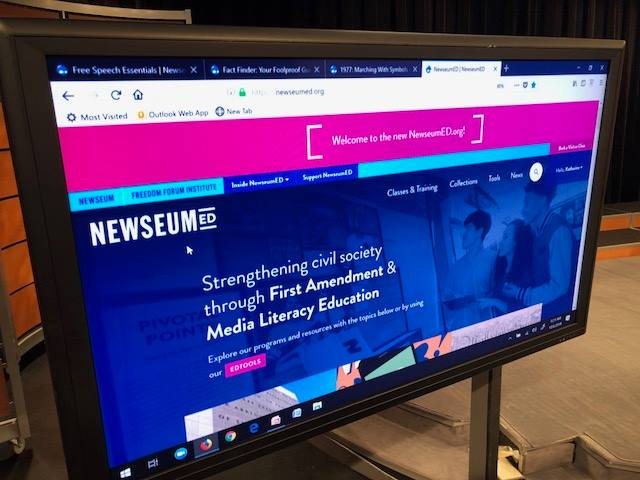 Image of the NewseumED website homepage